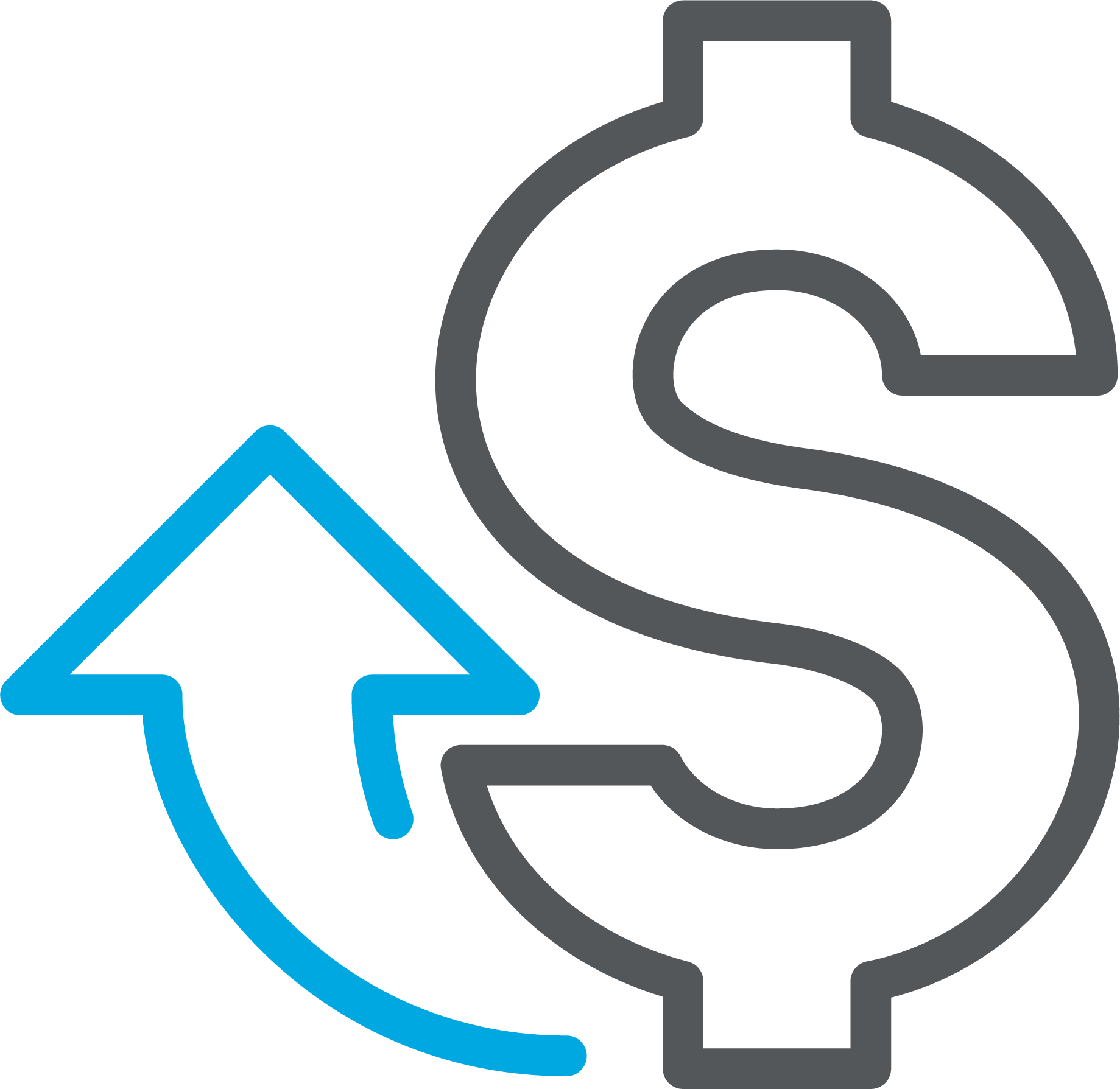 Icon representing funds trending up