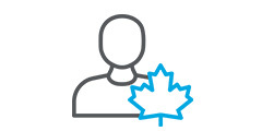 Person with maple leaf icon