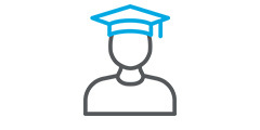 Person with graduation cap icon