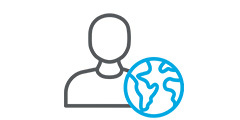 Person with globe icon