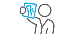 Veterinarian holding x-ray icon